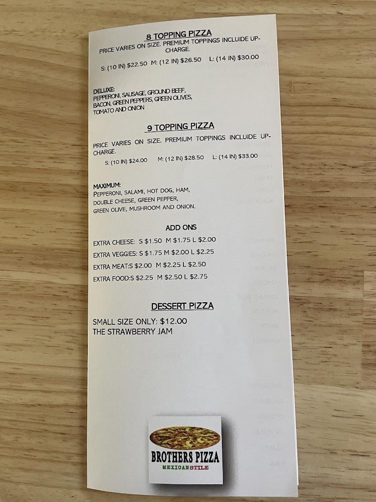 Brothers Pizza Menu image 1